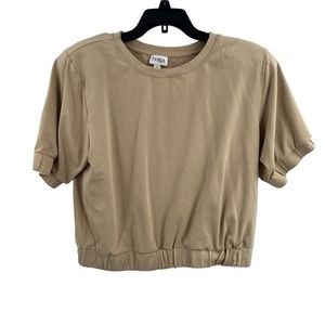 Terea by‎ Andrea Pitter Beige Short Sleeve Top Size XL